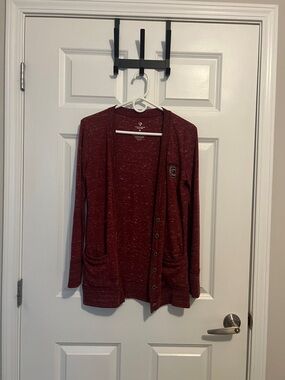 University of South Carolina Colosseum Maroon Heathered Button-Front Cardigan